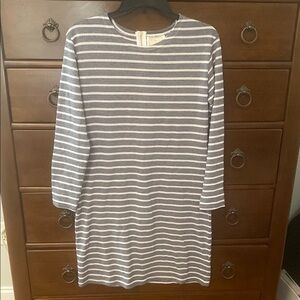Sail to Sable Blue and White Striped Dress size small